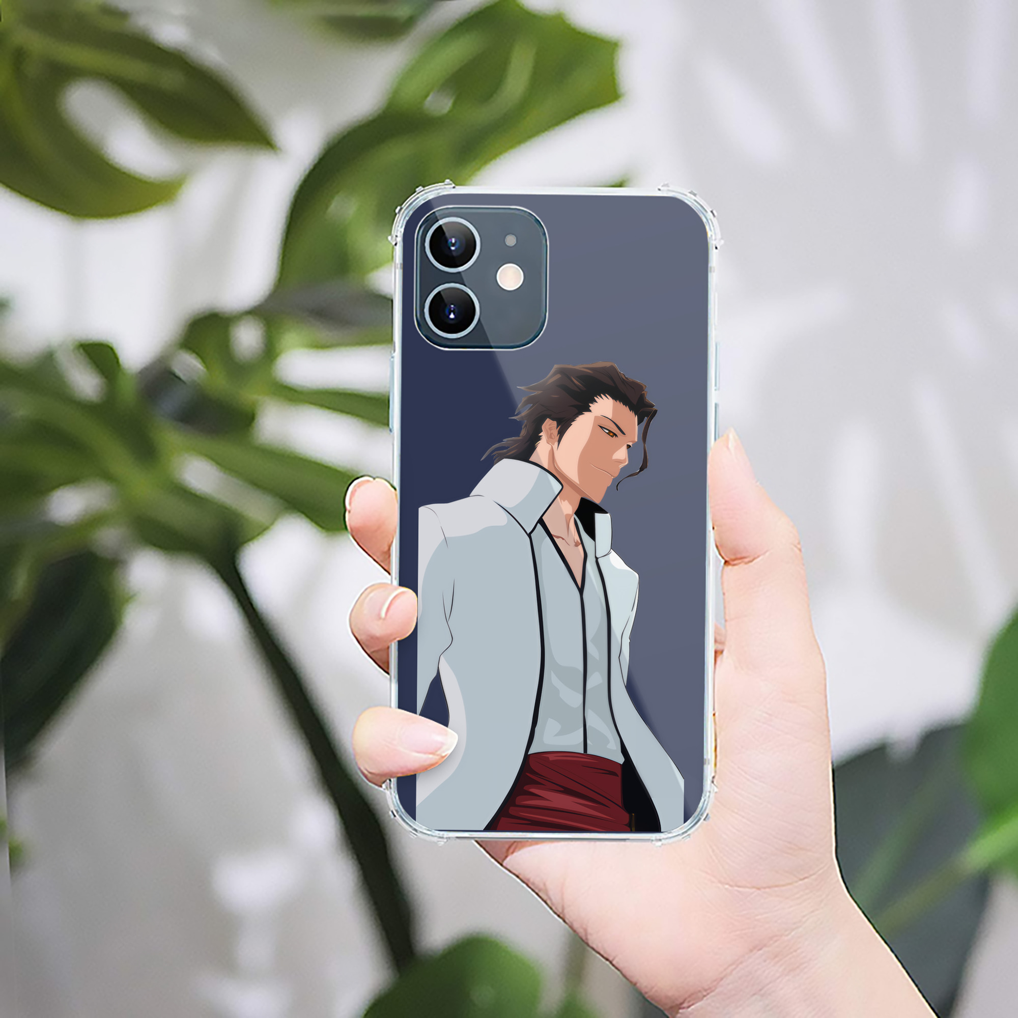 （画像用） ブリーチ 藍染 惣右介（あいぜん そうすけ） BLEACH Aizen Sousuke 【iPhone 12シリーズ対応】透明スマホケース（クリアソフトケース）
